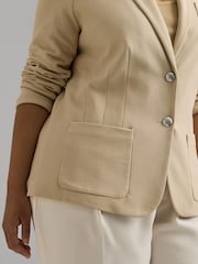 Lauren Ralph Lauren Beige Curve Bullion Jacquard Blazer - Image 6 of 10