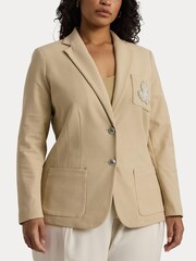 Lauren Ralph Lauren Beige Curve Bullion Jacquard Blazer - Image 8 of 10