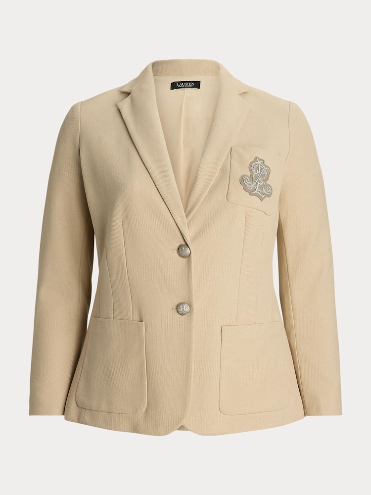 Lauren Ralph Lauren Beige Curve Bullion Jacquard Blazer - Image 10 of 10