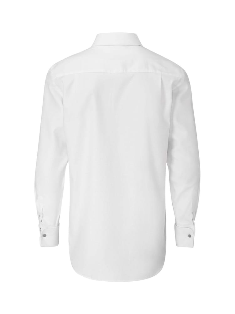 Skopes White Slim 100% Cotton Double Cuff Dobby Shirt - Image 5 of 6