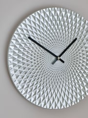 Silver Geo Clock - Image 2 of 4