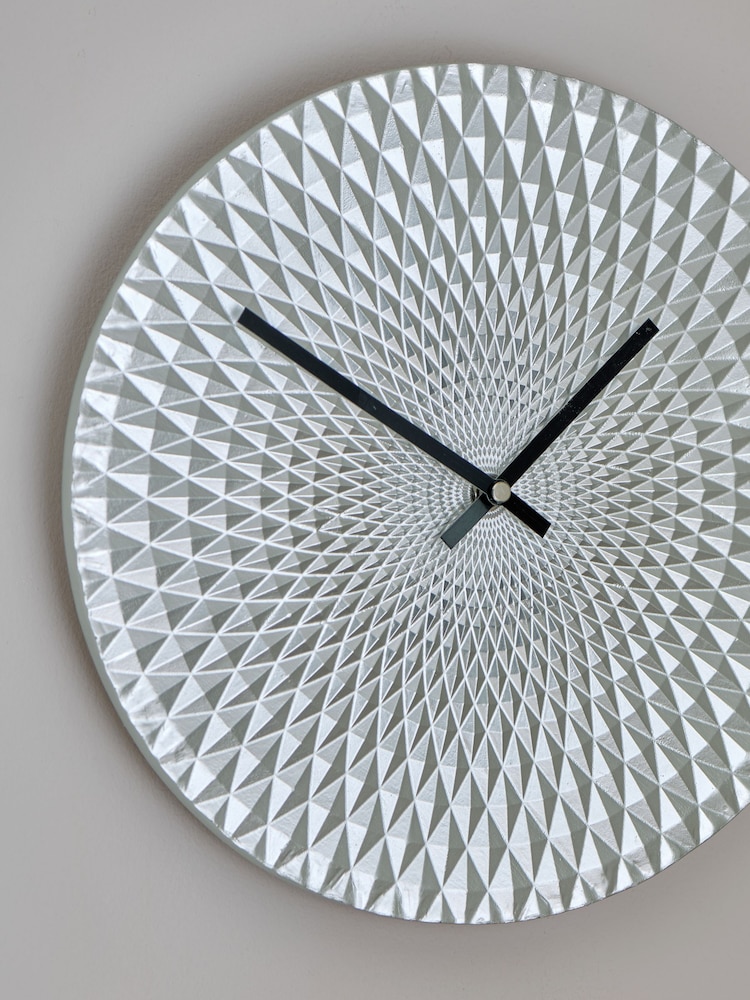 Silver Geo Clock - Image 2 of 4