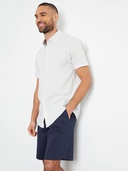 Threadbare Navy Longer Length Cotton Twill Chino Shorts With Stretch - Image 3 of 4