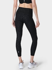 Sweaty Betty Black Leopard Emboss Print 7/8 Length Power Workout Leggings - Image 2 of 9