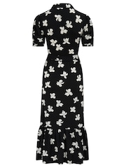 Schwarz/Weiß - Pour Moi Jodie Anschmiegsames, gestuftes Midi-Hemdkleid aus Jersey für die größere Brust - Bild 4 von 4