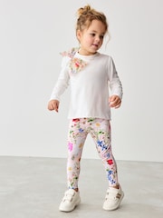 Baker by Ted Baker 2 Piece Organza Bow 100% Cotton T-Shirt And Leggings Set - Image 1 of 13