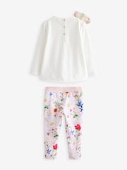 Baker by Ted Baker 2 Piece Organza Bow 100% Cotton T-Shirt And Leggings Set - Image 8 of 13