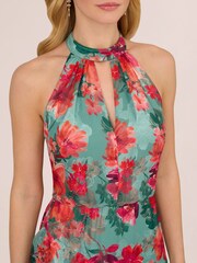 Adrianna Papell Green Printed Mermaid Dress - Image 4 of 7