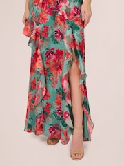 Adrianna Papell Green Printed Mermaid Dress - Image 5 of 7