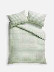 Green Gingham Duvet Cover and Pillowcase Set - Image 3 of 5