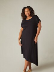 Live Unlimited Black Jersey Asymmetric Dress - Image 1 of 4