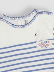 JoJo Maman Bébé Blue Swan Cotton Long Sleeve Pocket Breton Top - Image 3 of 3
