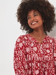 Joe Browns Red Oversized Floaty Floral Blouse - Image 4 of 5