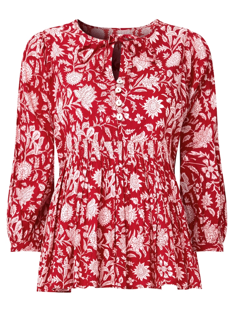 Joe Browns Red Oversized Floaty Floral Blouse - Image 5 of 5