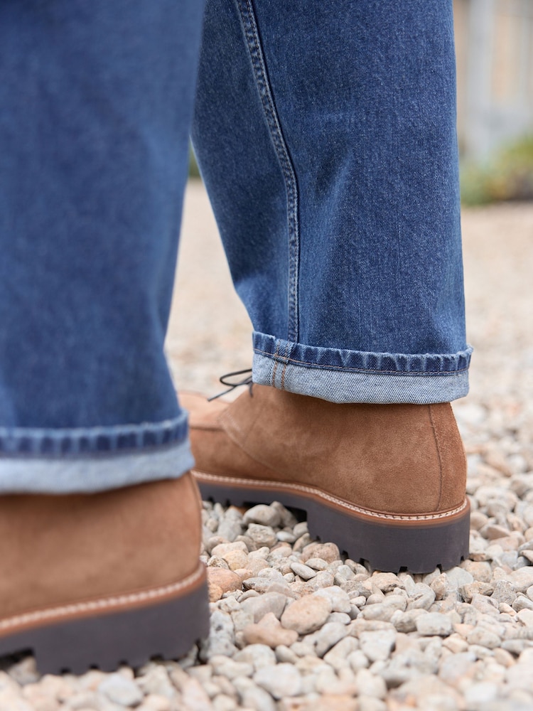 Tan Brown Signature Suede Apron Boots - Image 2 of 3