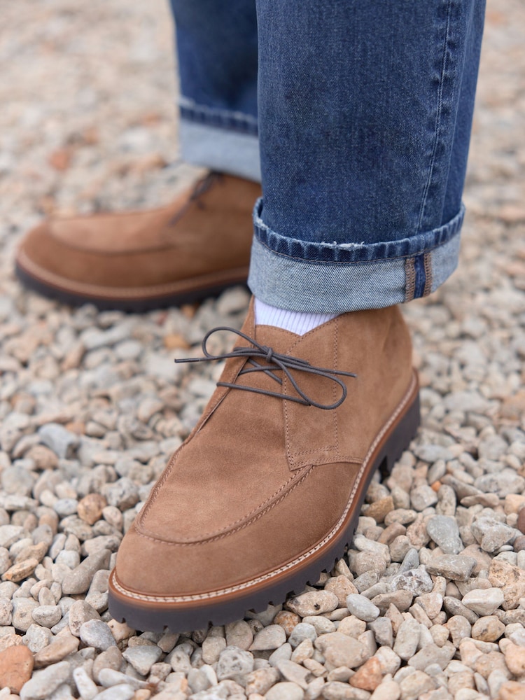 Tan Brown Signature Suede Apron Boots - Image 3 of 3