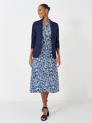 Crew Clothing Blue Plain Linen / Cotton Mix Regular Blazer - Image 3 of 5