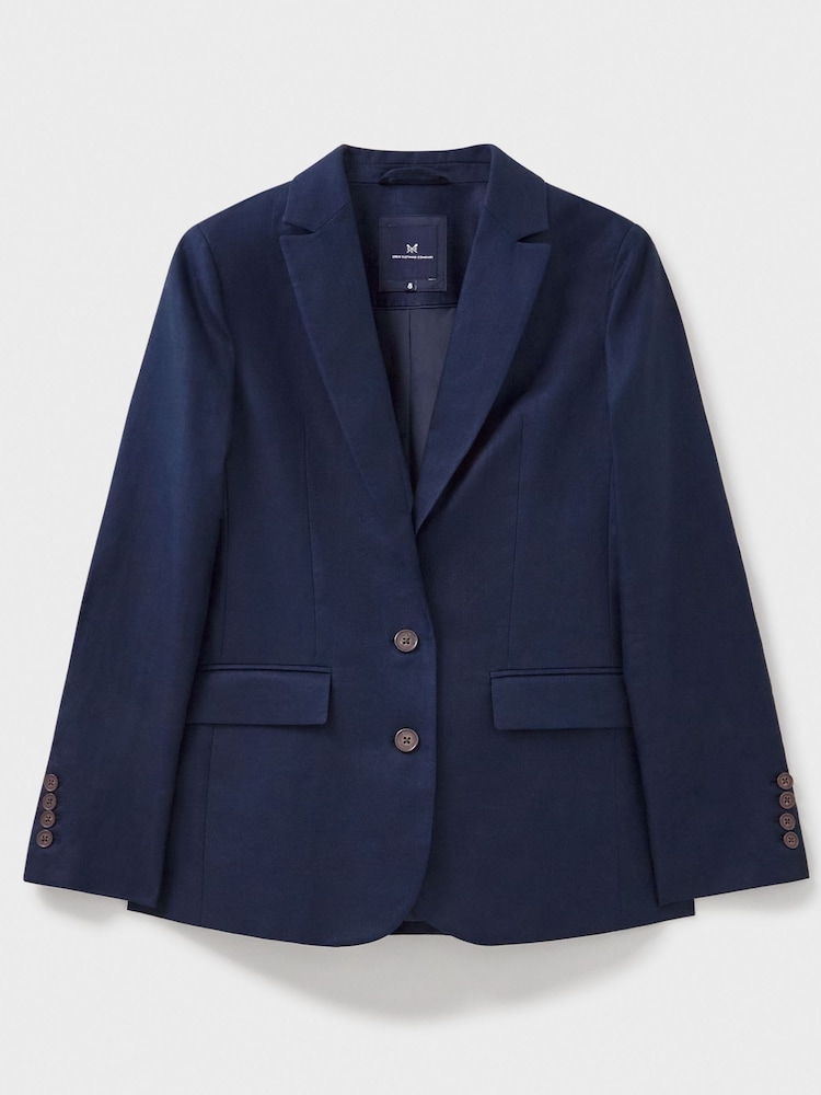 Crew Clothing – einfarbiger Blazer aus Leinen-Baumwoll-Mischung in normaler Passform - Bild 5 von 5 Crew Clothing – einfarbiger Blazer aus Leinen-Baumwoll-Mischung in normaler Passform - Bild 5 von 5