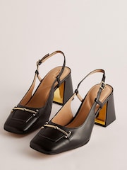 Ted Baker Black Mid Block Meya Heels With Signature Keeper - Image 2 of 5