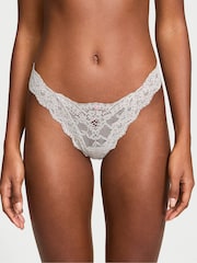 Victoria's Secret Silver Pearl Grey Brazilian Lace Knickers - Image 1 of 3