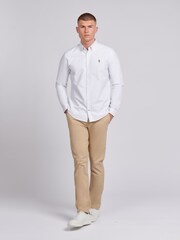 U.S. Polo Assn. White Mens Oxford Stripe 100% Cotton Shirt - Image 7 of 10