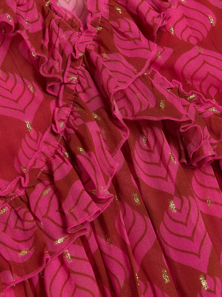 River Island Pink Frill Front Mini Dress - Image 4 of 4