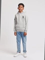 U.S. Polo Assn. Grey Boys Player 3 100% Cotton Hoodie - Image 3 of 4