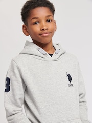 U.S. Polo Assn. Grey Boys Player 3 100% Cotton Hoodie - Image 4 of 4