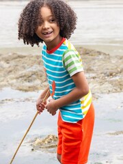Frugi Orange Gorilla Print Shorts - Image 1 of 4