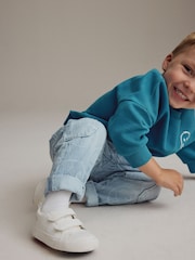 Light Blue Happy Face 100% Cotton Laser Print Jeans (3mths-7yrs) - Image 2 of 9