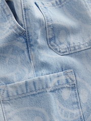 Light Blue Happy Face 100% Cotton Laser Print Jeans (3mths-7yrs) - Image 9 of 9