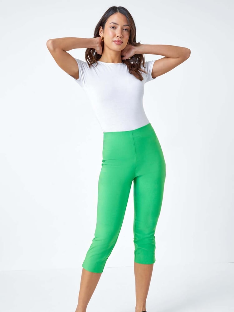 Roman Lime Cropped Stretch Capri Trousers - Image 2 of 5