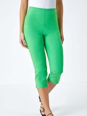 Roman Lime Cropped Stretch Capri Trousers - Image 4 of 5