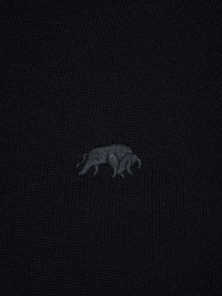 Raging Bull 100% Cotton Classic Knitted Polo Black Jumper - Image 5 of 5