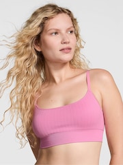 Victoria's Secret PINK Moonstone Pink Seamless Cable Knit Sports Bra - Image 1 of 4