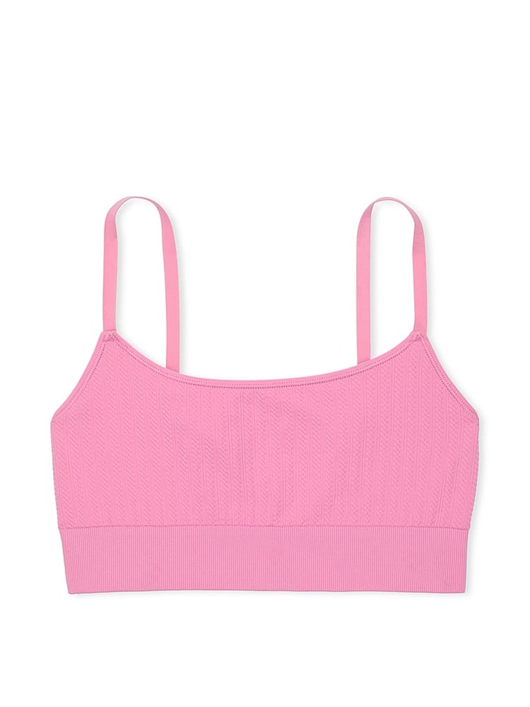 Victoria's Secret PINK Moonstone Pink Seamless Cable Knit Sports Bra - Image 4 of 4