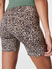 Brown Luxe Leopard Print Power 6" Biker Shorts - Image 7 of 9