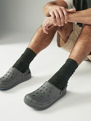 Khaki Green Borg Lined Mules - Image 1 of 8