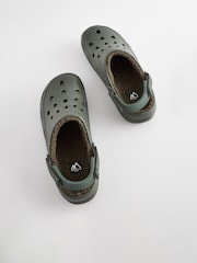 Khaki Green Borg Lined Mules - Image 7 of 8