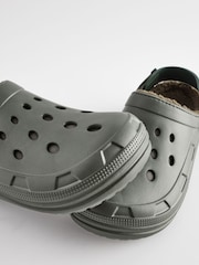 Khaki Green Borg Lined Mules - Image 8 of 8