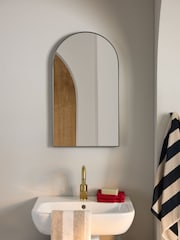 Black Arch Bathroom Wall Mirror - Image 2 of 6