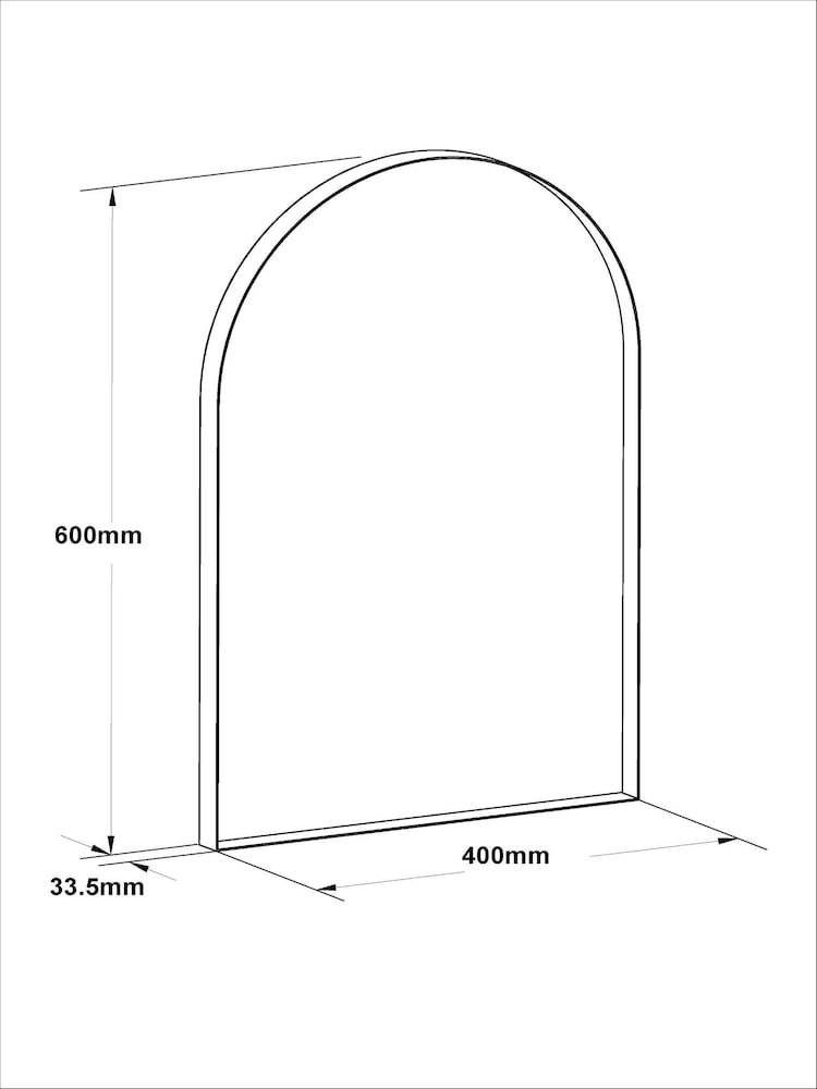 Black Arch Bathroom Wall Mirror - Image 4 of 6
