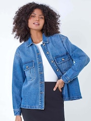 Dusk Blue Relaxed Denim Jacket - Image 1 of 5
