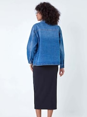 Dusk Blue Relaxed Denim Jacket - Image 3 of 5