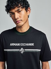 Armani Exchange Navy Logo 100% Cotton T-Shirt - Image 3 of 9