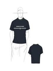 Armani Exchange Navy Logo 100% Cotton T-Shirt - Image 9 of 9