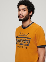 Superdry Orange 100% Cotton Ringer Workwear Graphic T-Shirt - Image 3 of 3