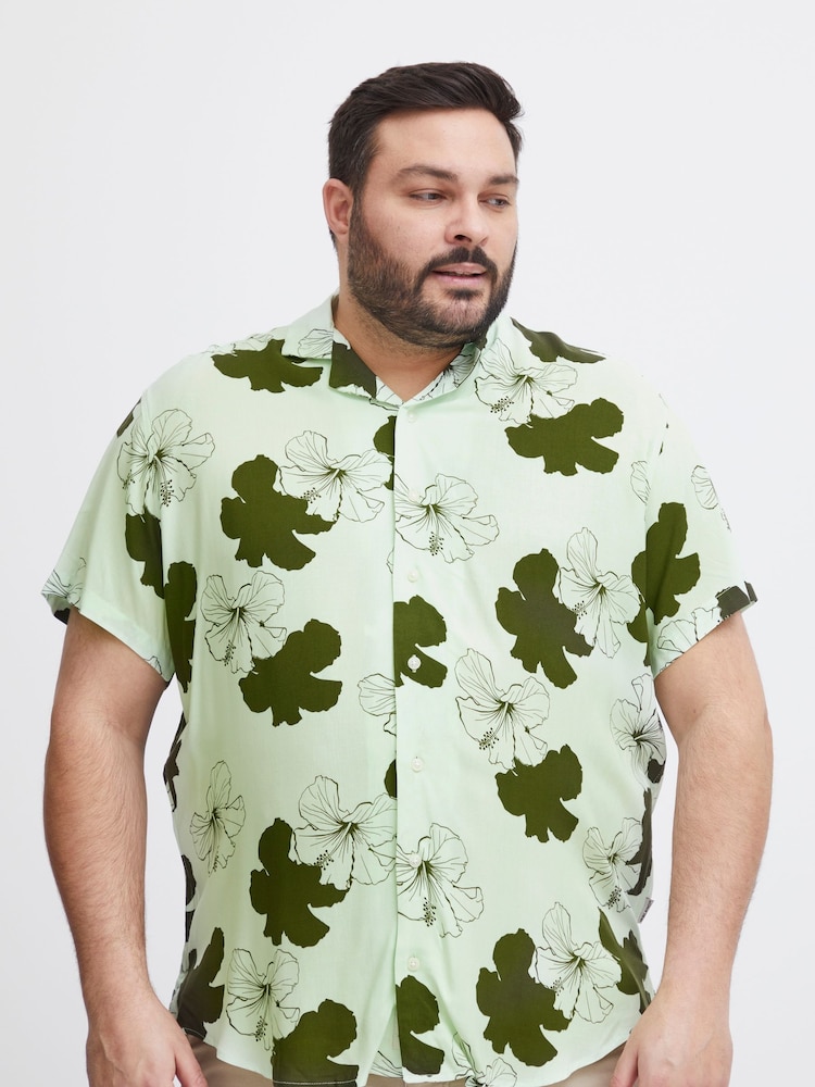 Blend Green Floral Resort Short Sleeve Shirt - Image 1 of 5