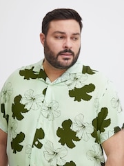Blend Green Floral Resort Short Sleeve Shirt - Image 3 of 5