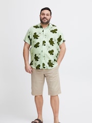Blend Green Floral Resort Short Sleeve Shirt - Image 4 of 5